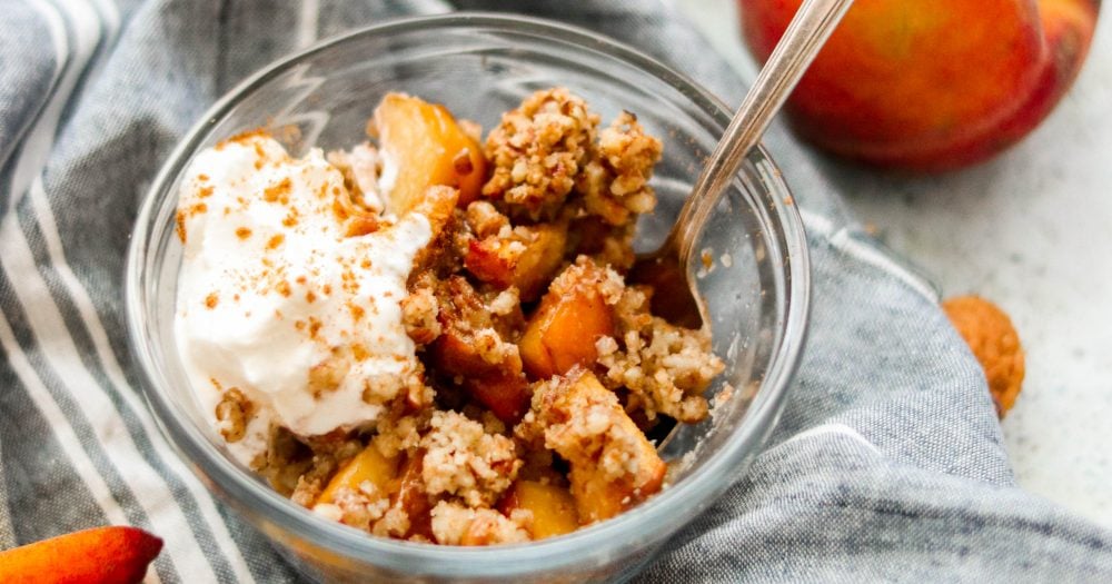 Easy Paleo Vegan Peach Crisp: Healthy, Gluten-Free Dessert