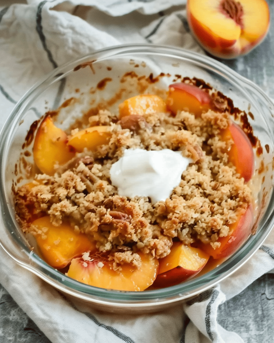 Quick Peach Crisp: Naturally Sweetened, No Refined Sugar